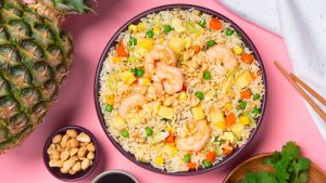 Shrimp fried rice- healthy fast food options for lunch - refer best 10 protein menus